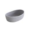 Gray Cotton Woven Desktop Miscellaneous Storage Basket For Cosmetics Snacks Hand Woven Storage Basket For Boat Shaped Clothing S