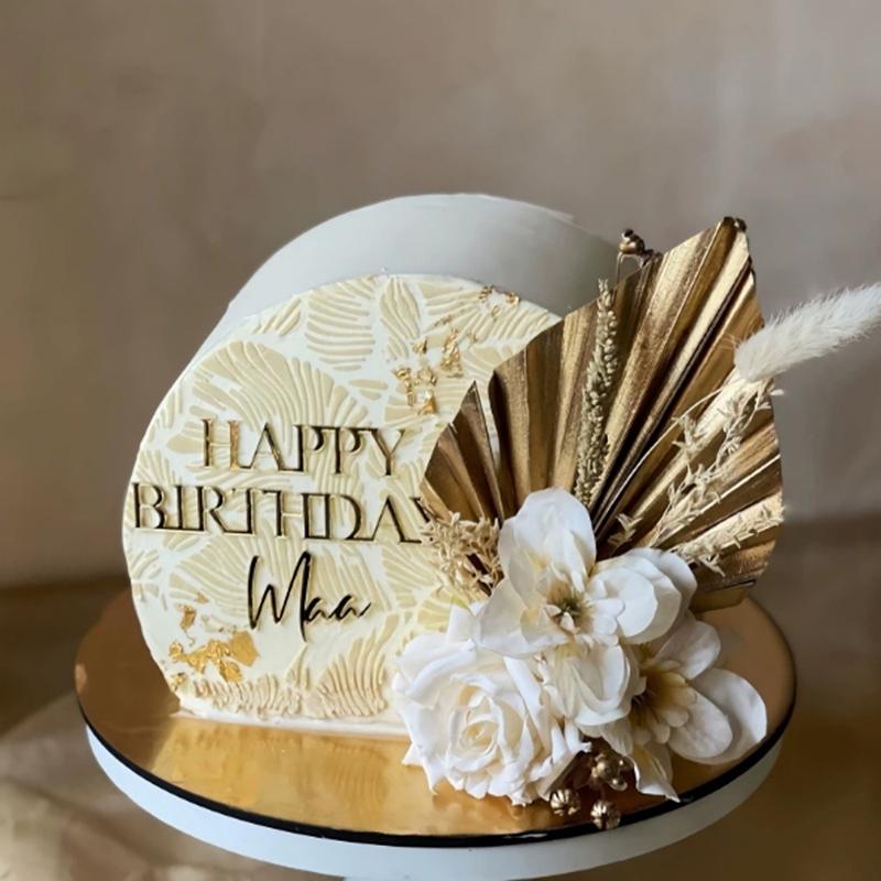 

1Pcs Mother S Day Acrylic Cake Decoration Mother S Day Party Cupcake Toppers Golden Color Label Acrylic Cake Insert