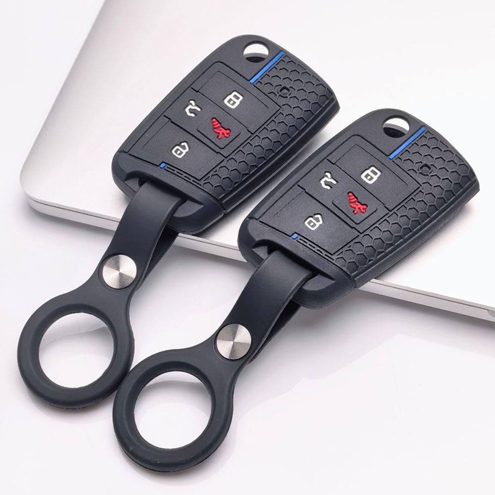 Key Fob Cover for VW Golf Jetta Passat Tiguan GTI Sagitar MK7 GLI Magotan with Keychain Protective Accessory Key Fob Protection Replacement