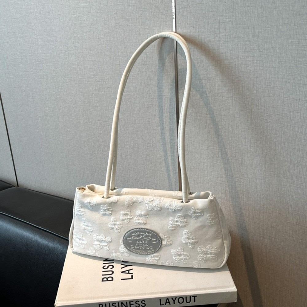 

Повседневная сумка-багет, элегантная сумка под мышкой, корейская сумка под мышкой, женская No Pendant белый