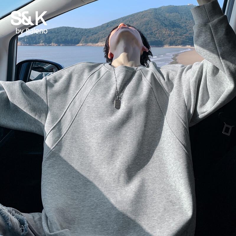 Baleno Men's S&K Series Pure Color Raglan Sweatshirt