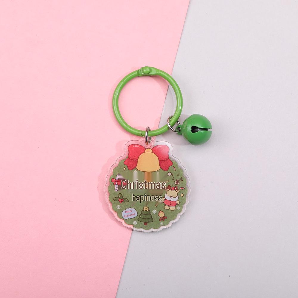 Double-Sided Santa Claus Cartoon Acrylic Keychain - Korean Style Backpack Pendant & Clothing Accessory