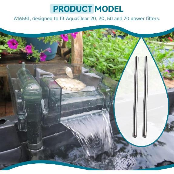 (2-Pack) A16551 Impeller Shaft for Aqua Clear AC110 Power Filter and Powerhead Pump Impeller Shaft Replacement Parts