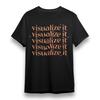 Women's Plus Size T-shirt With Visualize It Graphic Unisex Black Cotton Tee USA
