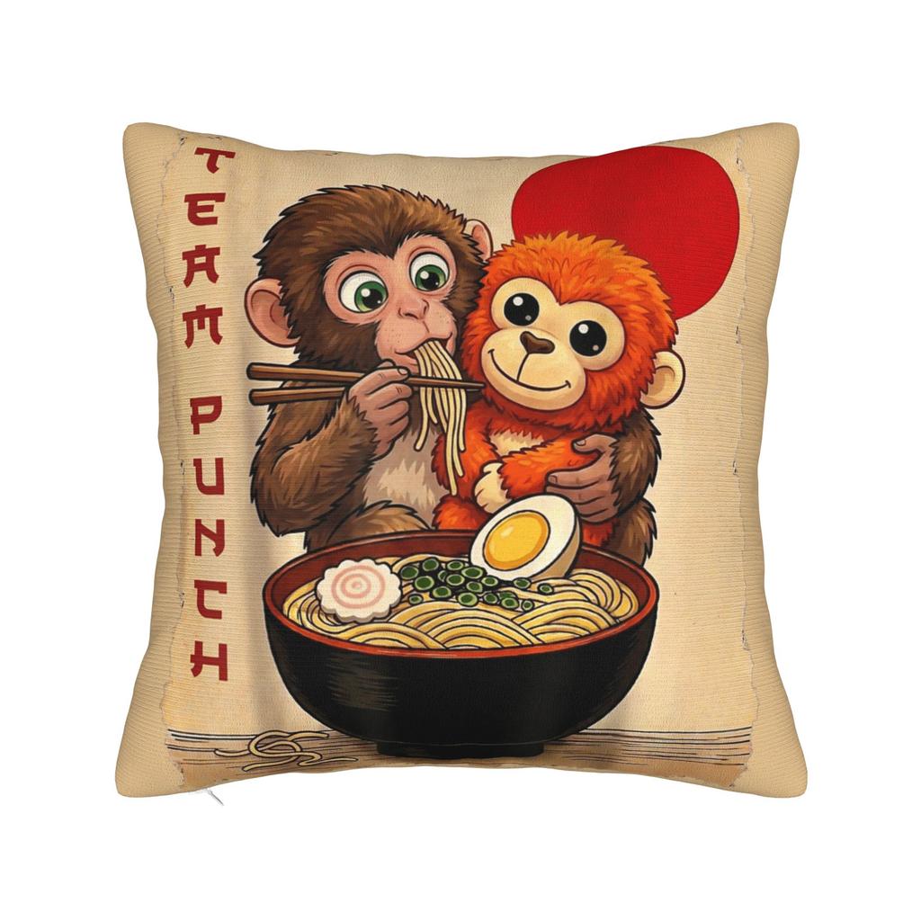 Adorable Cute Baby Monkey Punch Pillow Cover Vintage Pillow Case For Sofa Car Home Decor Graphic Pillowcases Gift Idea