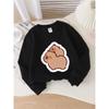 Crewneck Sweatshirt for Girls Featuring Adorable Bears Embracing, Suitable for Machine Washing