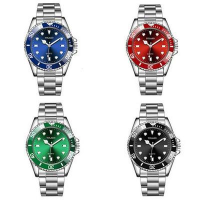 Relógio de moda Submariner de aço inoxidável YOLAKO - Sem calendário