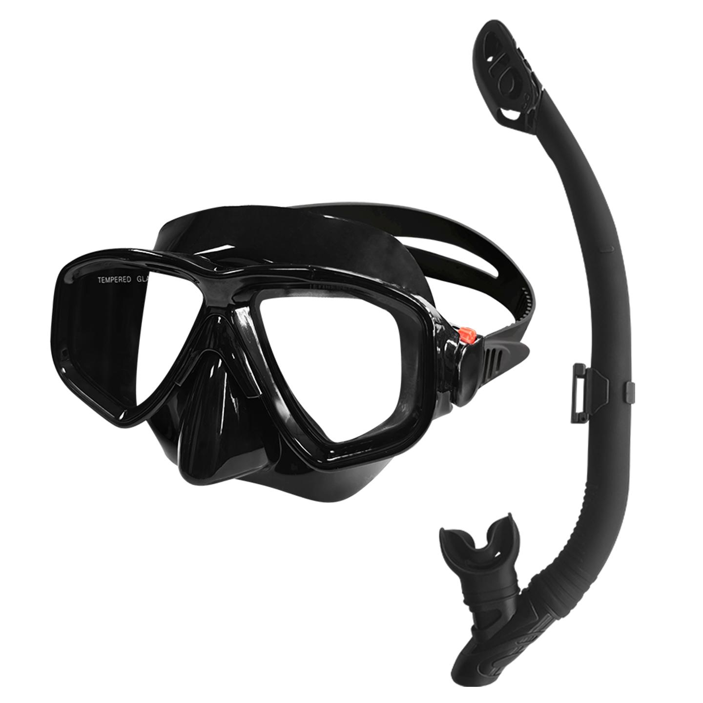 Tempered Glass Diving Goggles, Snorkeling Kit, Foldable Breathing Tube, Universal Swimming and Diving Equipment