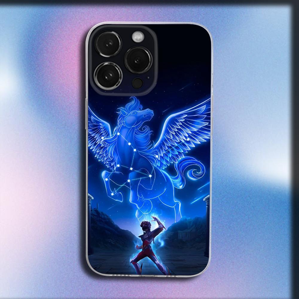 

S-Сейя Рыцари Зодиака Чехол для телефона для iPhone 16,15,14,13,12,11 Plus,Pro,Max,XR,XS,X,Plus,SE,Mini Прозрачный Мягкий Чехол iPhone16