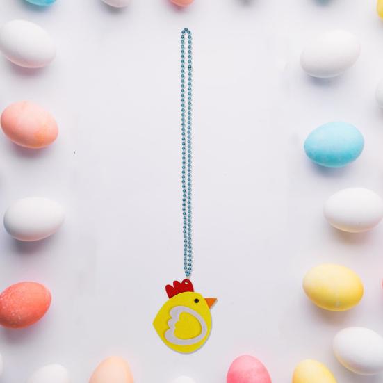 Easter Necklace Cute Bunny Carrots Colorful Egg Chick Pendant Exquisite Elegant Festival Dress-Up Carnival Decoration Plastic Beaded Chain Easter