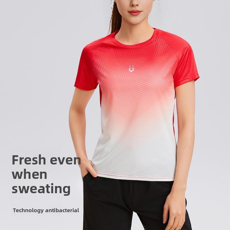 Athletic T Shirt For Women Summer Breathable Polyester Slim Fit Running Workout
