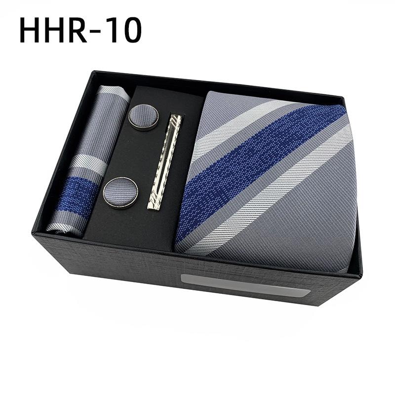 Paisley Men'S Tie Square Cuff Tie Clip Gift Box Set Business Casual Tie Black Gift Box