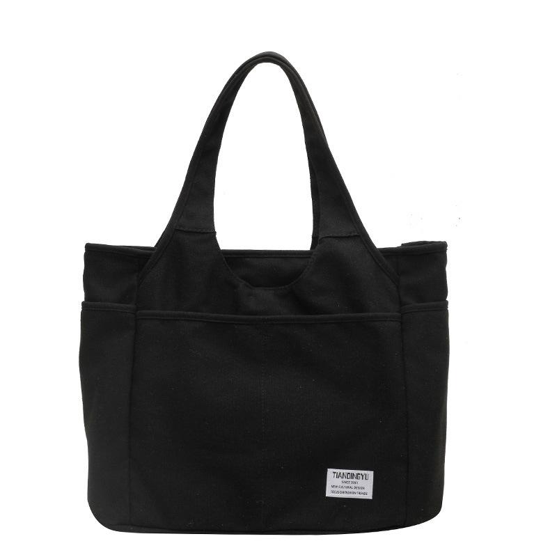

Woven Large Capacity Shoulder Bags, Simple and Versatile Korean Version Solid Color Hand-held Sail Bag, Suitable for Commuting чёрный