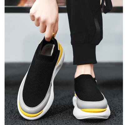 Men Socks Breathable Mesh Running Shoe Summer Sports Shoes Black Slip-On Slip-Ons Men's Casual Driving Shoe Suitable for Outdoor