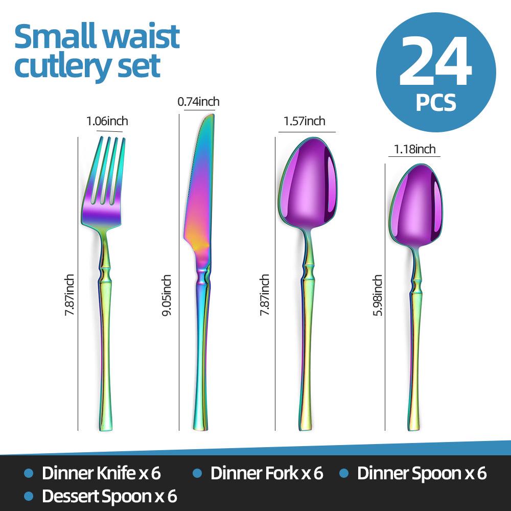 Nowoczesny Zestaw Sztućców ze Stali Nierdzewnej 2025: Kolekcja 24/30 sztuk noży, widelców i łyżek dla hoteli i restauracji zachodnich.