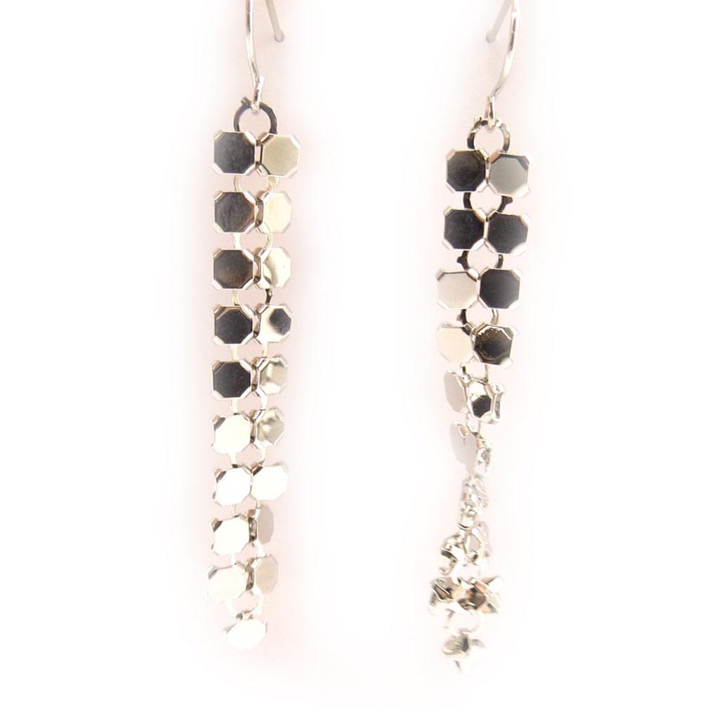 Les Trésors De Lily [C3937] - Silver White 'Cotte De Maille' Designer Set