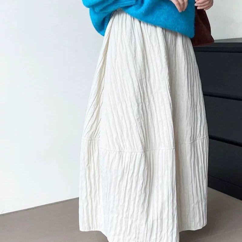 Retro Quilted French-Inspired Midi Skirt: Slim-Fit, Versatile Women’s Fashion 2025