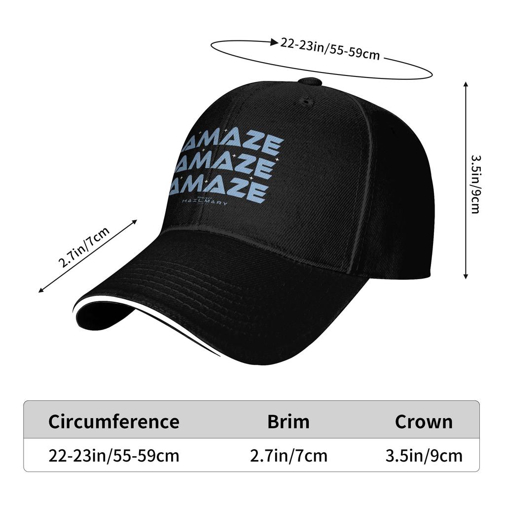Summer Casual Baseball Cap Project Hail Mary Amaze Repeat Typography Poster Running Hippie Hip Hop Hats Men Design Baseball Caps
