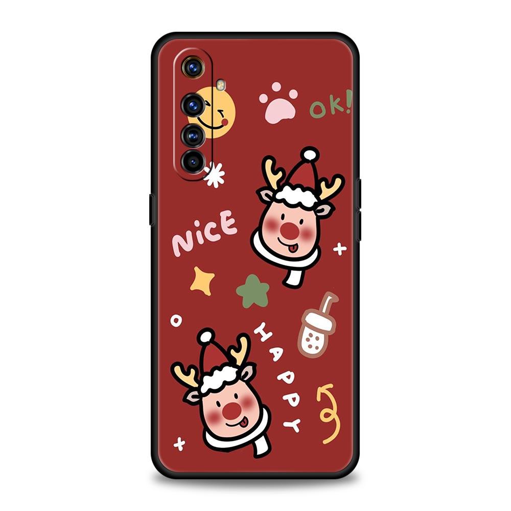Funny Cartoon New Year Christmas Case For Realme 12 11 10 9 8 5G 7 6 GT5 GT3 Pro C21 C25 C35 For Realme GT Neo 2 3 3T 5 Cover