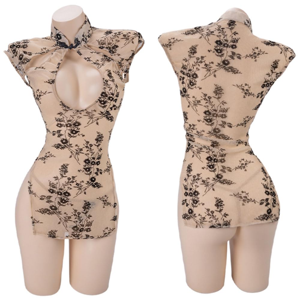 Cheongsam open sexy extreme open short free set [YAISHN] dress, chest, cosplay, Qipao, see-through, see-through, erotic, erotic, cute, ladies, chest,