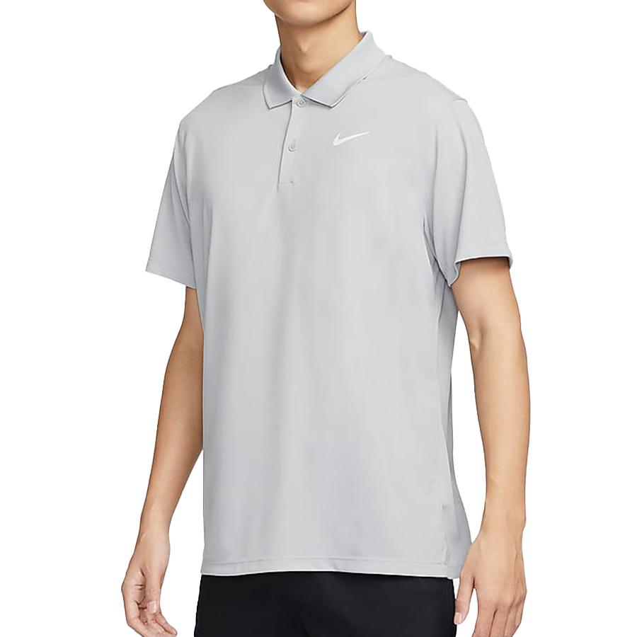 Nike Camisa Polo de Golfe Victory 3 Dri-FIT Sólida de Secagem Rápida Masculina Tops Cinza-Fumaça-Claro DH0823-077