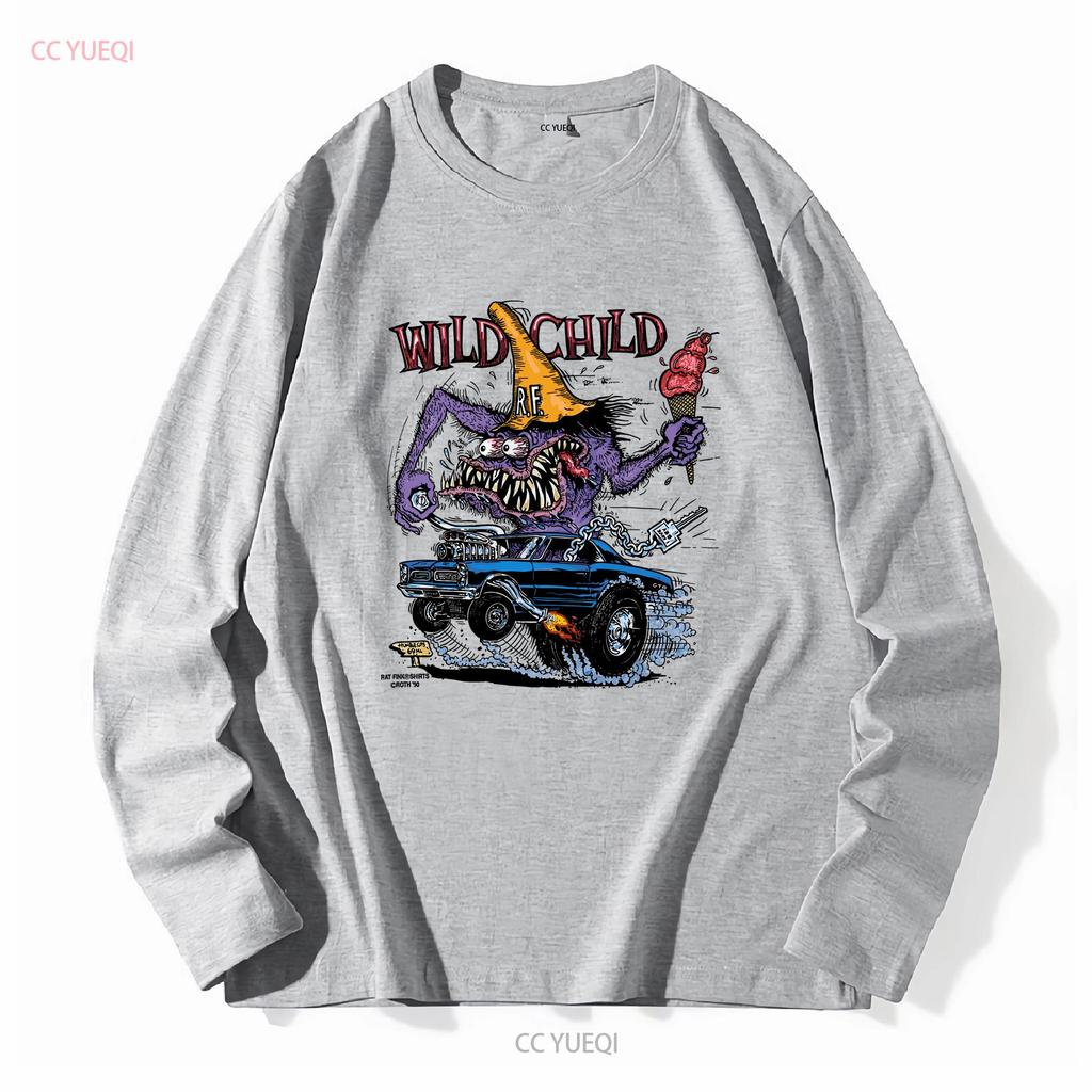 Wild Child Ratfink T Shirt White Print Front H1509 Vintage Washed Comfortable Top For Everyday Wear Slightly Casual Breathable