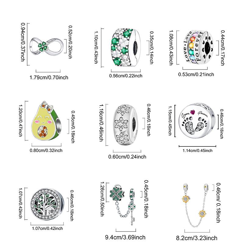 Fit Pan Original Bracelets Love Heart Flower Four Leaf Clover Turtle Copper Charms Beads Diy Birthday Jewelry Gift