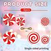 6 Pcs Christmas Candy Hanging Decor, Large Double-Sided Peppermint Ornaments for Xmas Tree Porch Yard