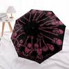 Spooky Skeleton Circle Dance Wall Art PrintUmbrella with Cute Design, Portable 3-Fold Compact Umbrella for Men & Women, Valentine's Day Mother's Day H