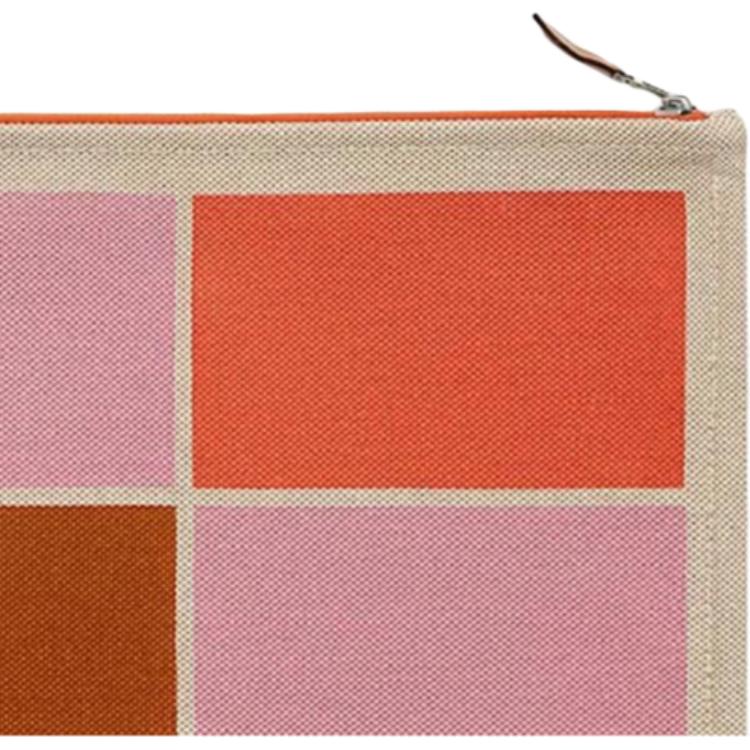 Hermes 28 Lustige Eiscreme-Muster Siebdruck Baumwolle Reise Aufbewahrungstasche Unisex Taschen Beige Rot H103963MV01
