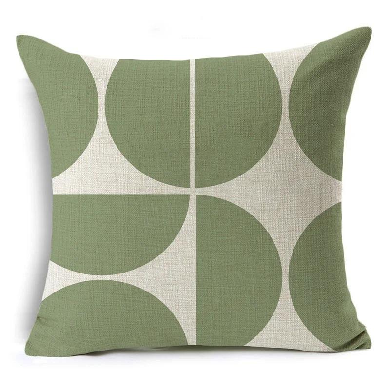 Green Pattern Decorative Cushion Cover Floral Pillow Cover for Car Sofa Decorative Pillow Cover Home Pillow