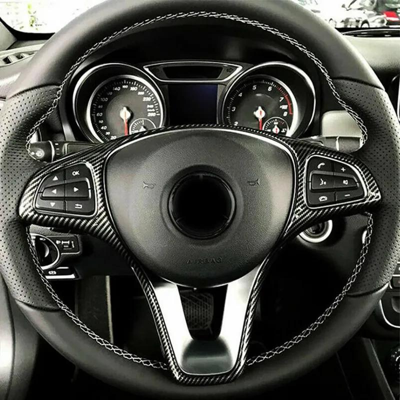 Auto Lenkrad Zierknopf Dekorationsrahmen Abdeckung Zubehör Für Mercedes Benz C E GLC GLA CLA W205 W213 X253 2015-
