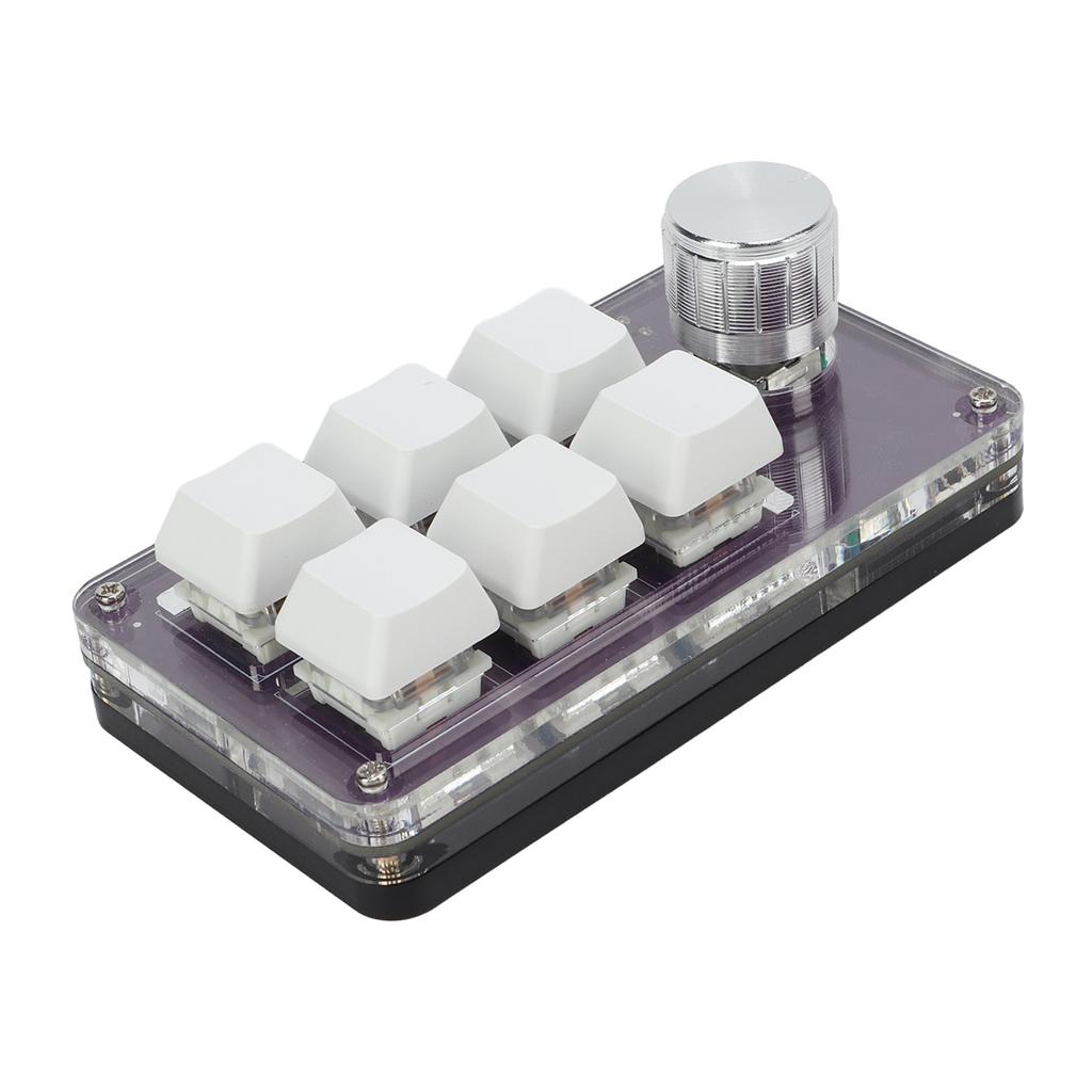 Shortcut One Handed Mechanical Keyboard Multifunction Mini 6 Key Gaming Keypad with RGB Light Knob