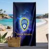 Leeds United Gepersonaliseerde Bedrukte Strandlaken Voetbal Logo Steun Aangepaste Naam Tekst Absorberende Handdoek Voor Sport Reizen Speciaal Cadeau