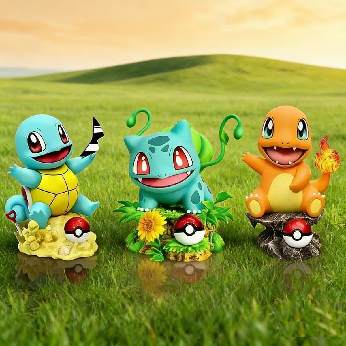 Fashnics 10Cm Anime Pokemon Action Figure Charmander Bulbasaur Squirtle Figures Pvc Statue Ornament Collection Model Toys For Children