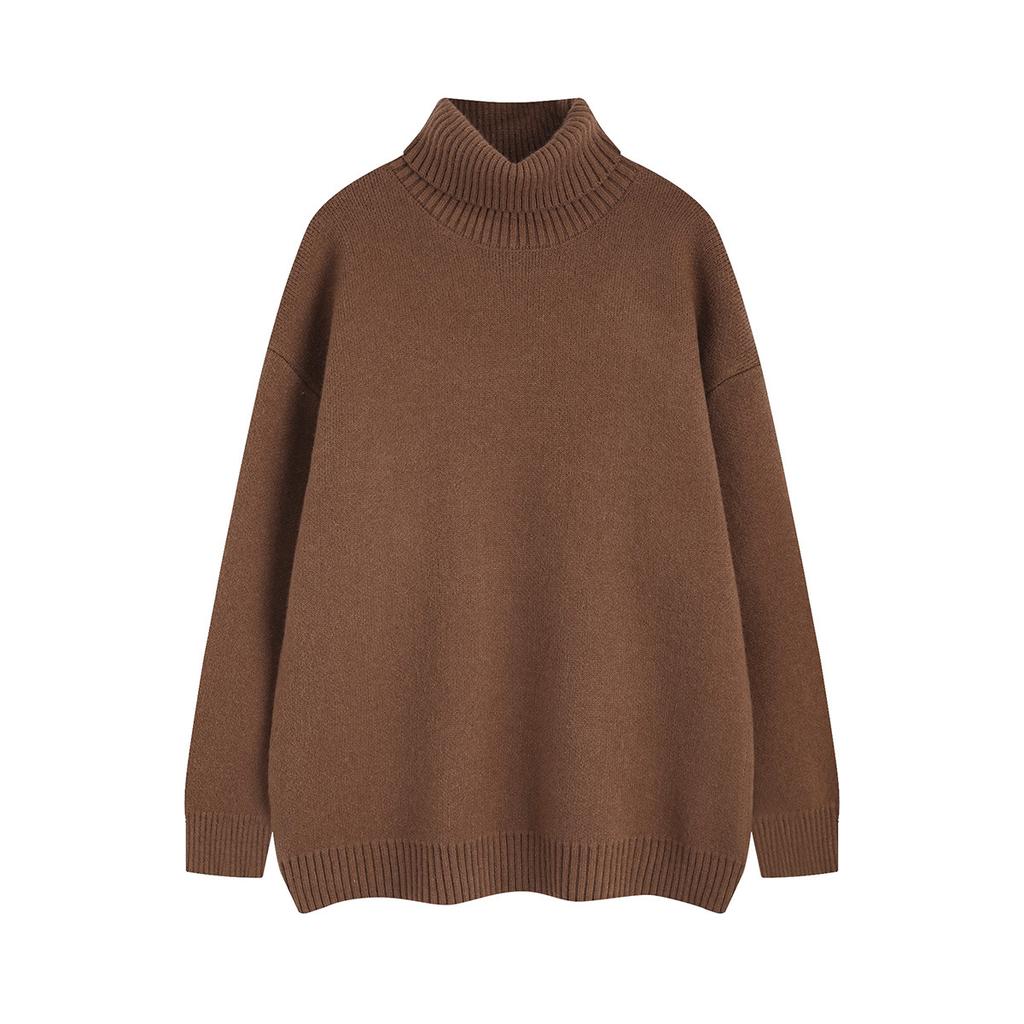 Men's clothing autumn and winter men's and women's thickened turtleneck sweater solid color pullover warm knitted sweater