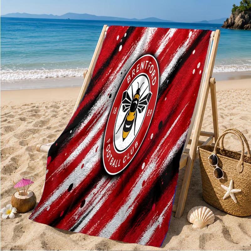 Brentford Football Club Logo Beach Towel Microfiber Beach Towel, Lightweight and Quick-Dry, for Summer Travel, Swimming Pool Fan Birthday Gift