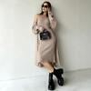 Knitted Suspender Dress European and American New Fashion Casual Cardigan Jacket Long Two-piece Hip Skirt Women