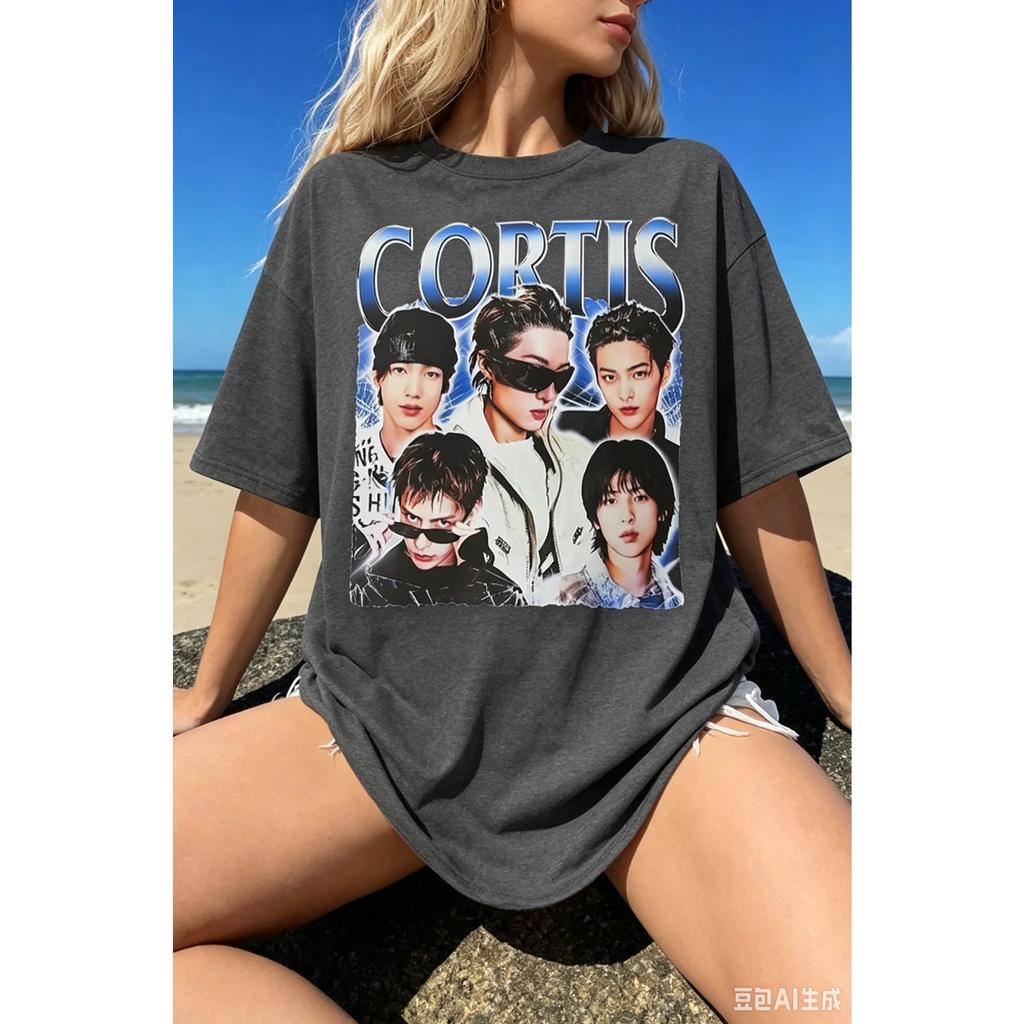 Cortis Grafisch Bedrukt T-shirt Mannen Vrouwen Oversized Streetwear Y2k Ronde Hals Korte Mouwen Harajuku Hoge Kwaliteit Vrouwen Mannen Kleding