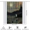 Spooky Ghost Halloween Shower Curtain Set Waterproof Bathroom Decor Eerie Forest Night Landscape Backdrop Vintage Gothic Home