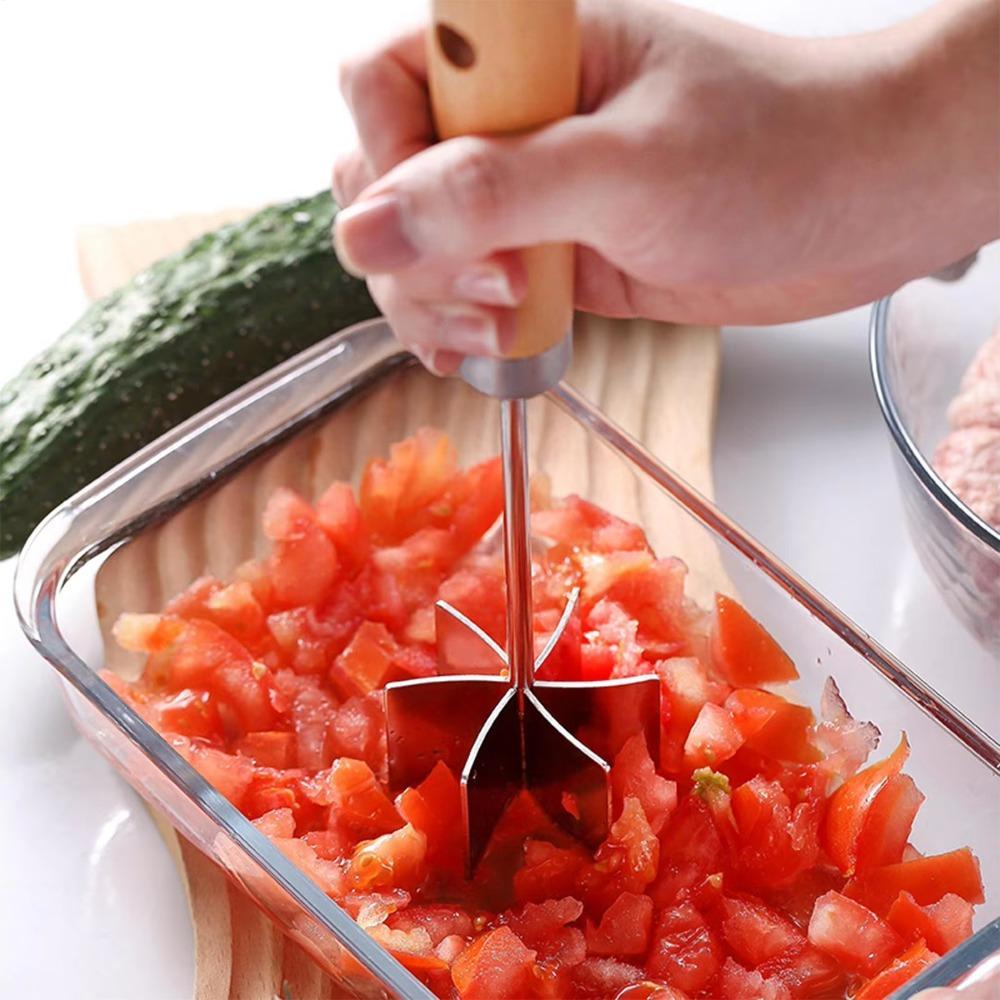 Manual Stainless Steel Meat Chopper Handheld Beef Masher Durable Food Grinder  Patty