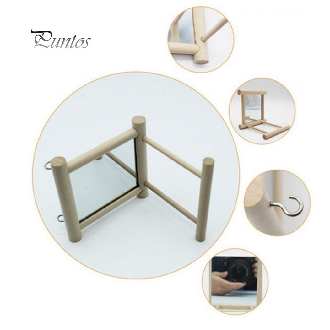 Зеркальная деревянная подставка для птиц — фото 5