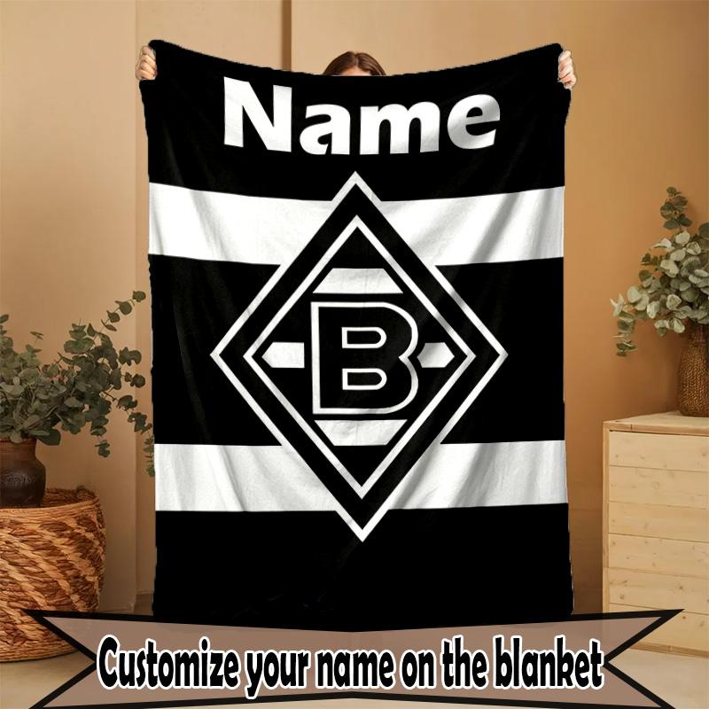 Custom Name Personalized Borussia Monchengladbach Print Blanket, Home Decor, Bedroom, Sofa, Camping, Couch, Gifts for Birthday ChristmasEnthusiasts