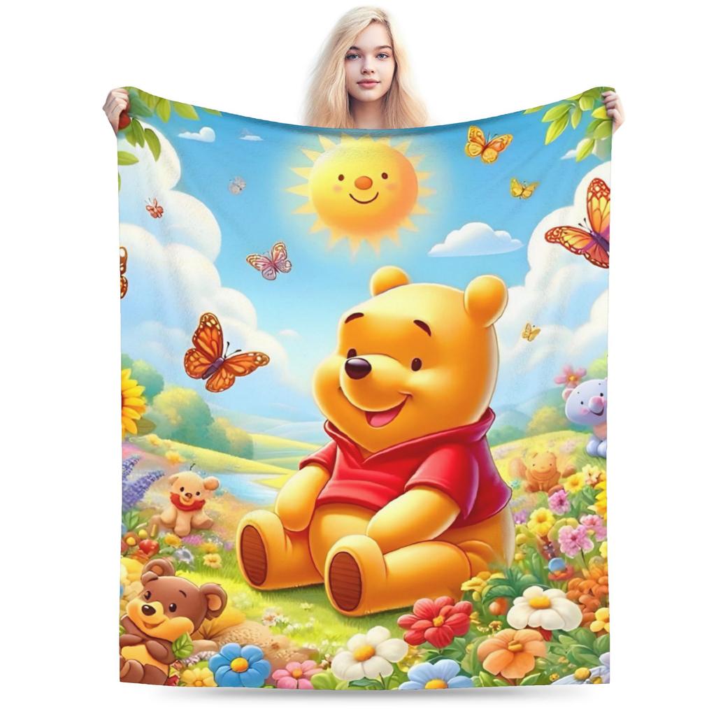 Winnie-the-Pooh Eeyore Blankets Fleece Summer Air Conditioning Cartoon Lightweight Thin Throw Blankets for Home Car Rug Piece