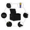 Vidaxl Lift-Up Massage Chair, Electric, Reclining, Black