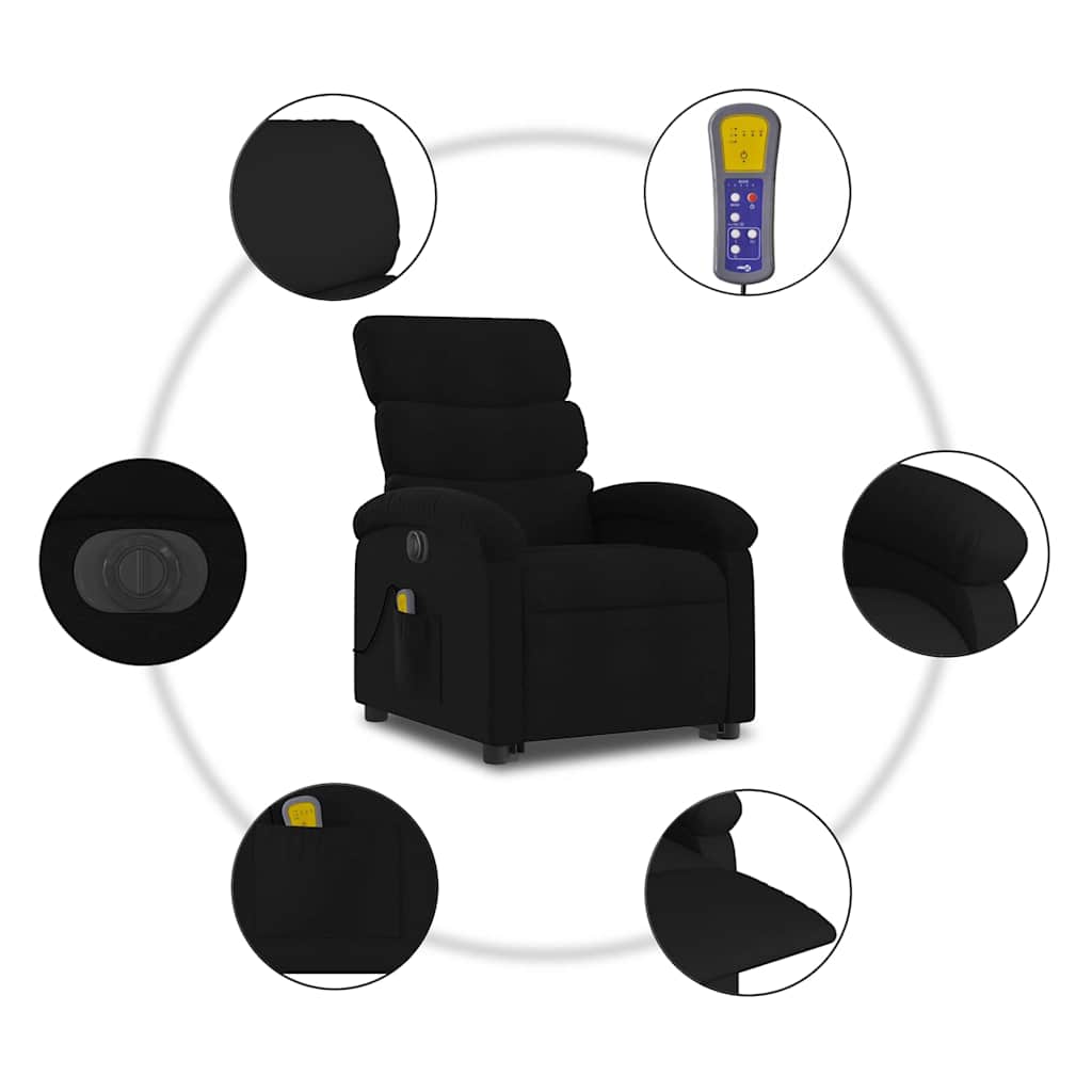 Vidaxl Lift-Up Massage Chair, Electric, Reclining, Black