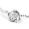 Original  Silver Cinderella Pumpkin Coach Clasp Bracelet for Women Birthday Jewelry Gift Fashion Brand DIY Bracelets