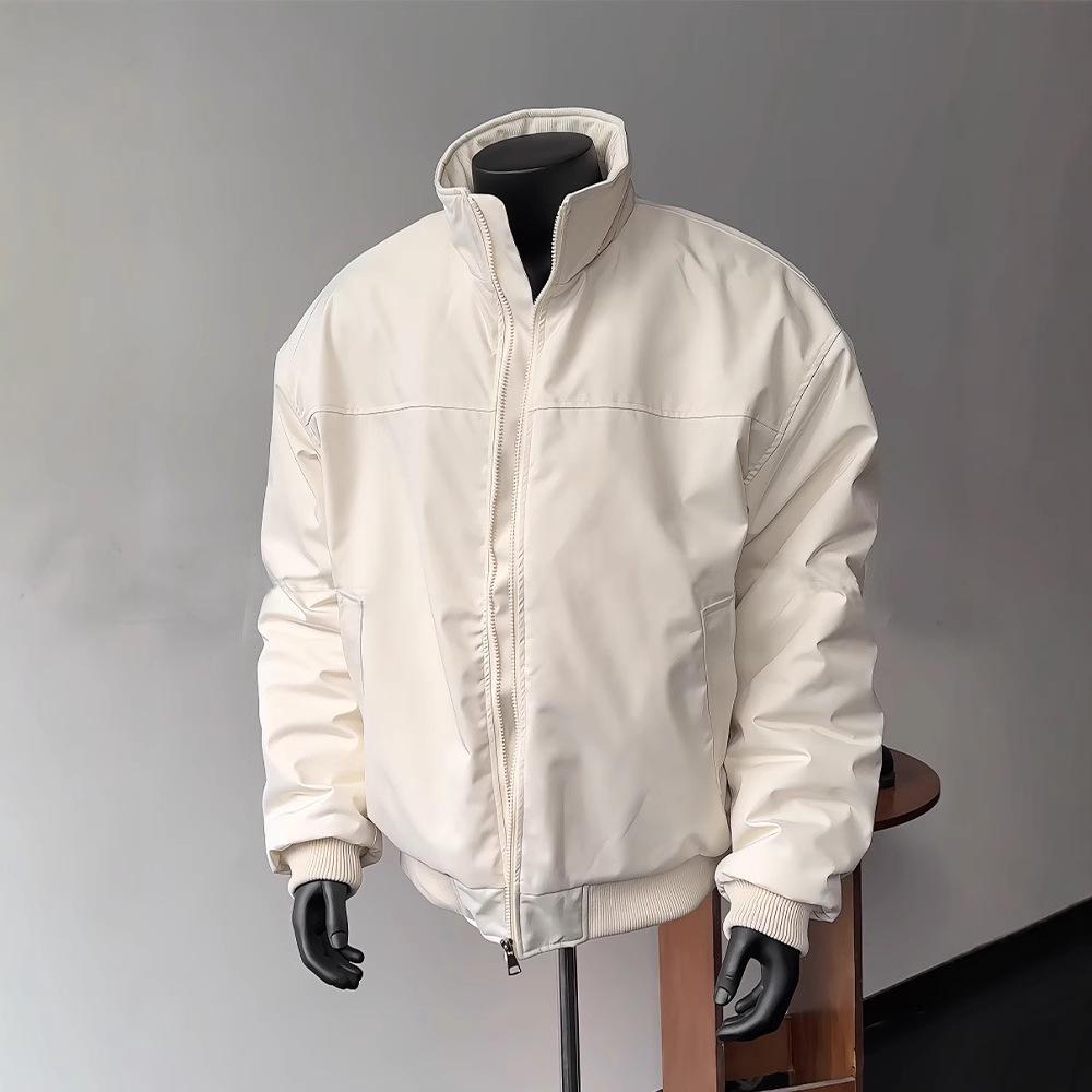 

Men s Cleanfit Stand Collar Harrington Bomber Windbreaker Baseball Jacket - Autumn/Winter Collection XL чорний