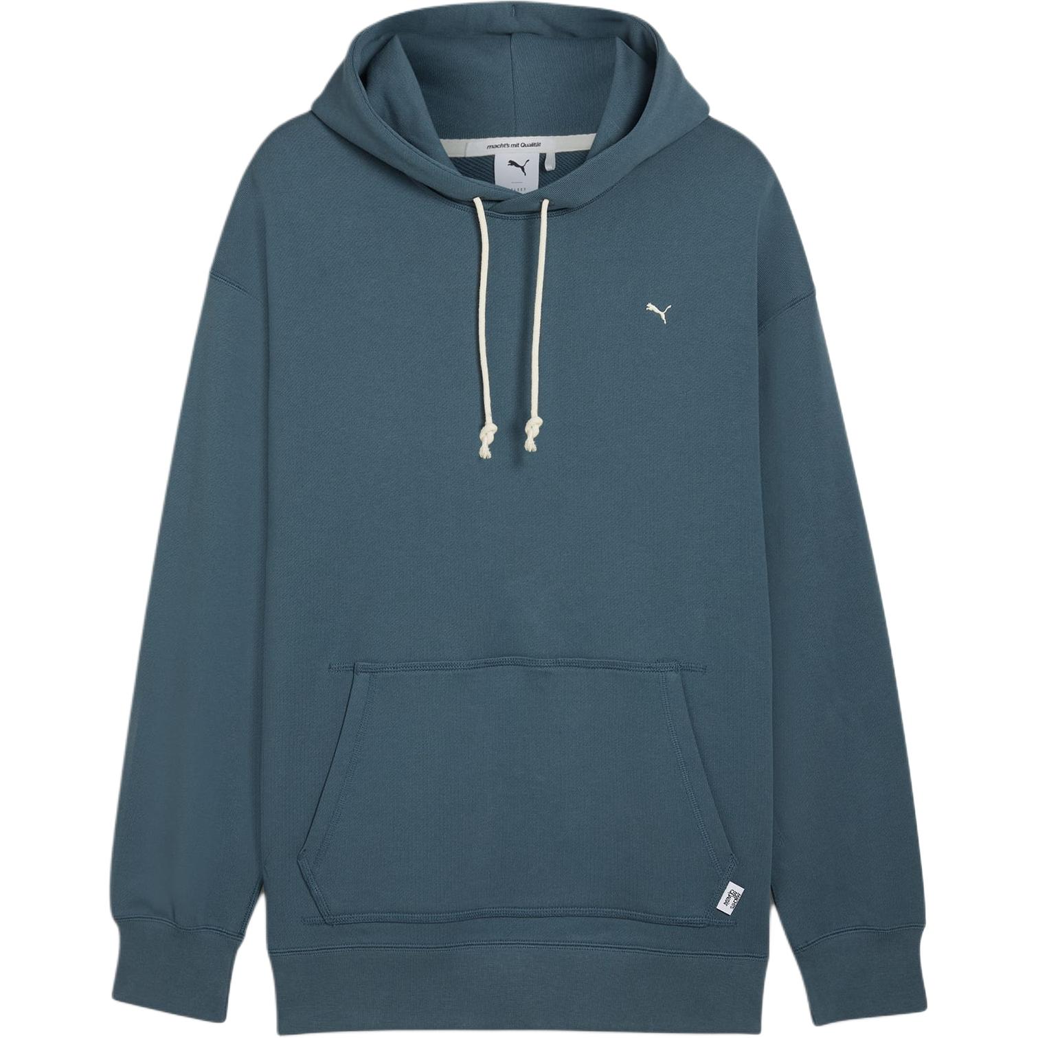 Puma Men s Teal Hooded Sweatshirt With Relaxed Fit And Embroidered Chest Logo 624011-25 S