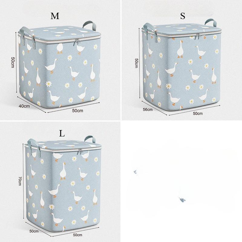

2026 Cotton Quilt Storage Bag Large Capacity Quilt Storage Box Non Woven Clothes Special Storage Moving Luggage Bag Portable 100L синий